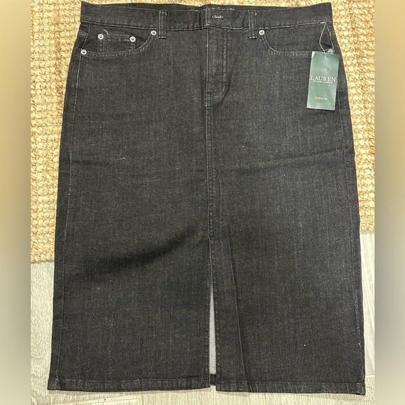 Lauren Ralph Lauren Black Denim Skirt Size 10 - Picture 1 of 2